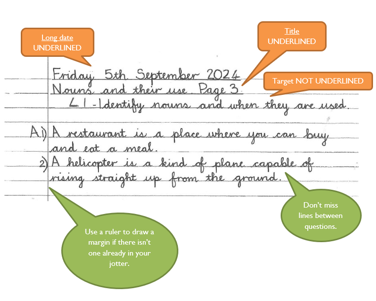 Setting Out Written Work — ESMS